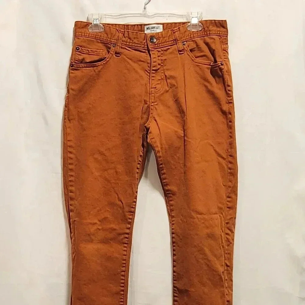 William Rast Dean Slim Straight Jeans‎ Men's 31x32 Burnt Orange Cotton Casual